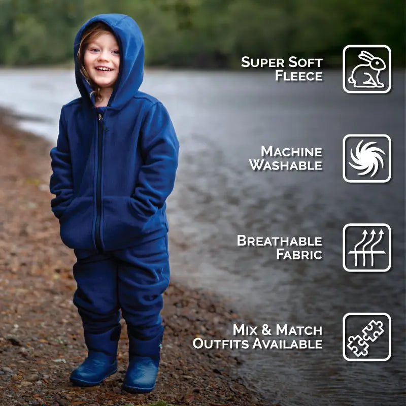 Jan & Jul Kids Fleece Jacket Navy