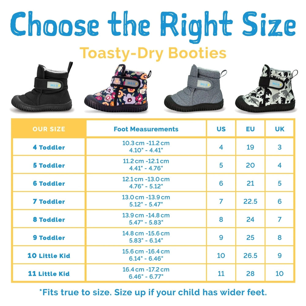 JAN & JUL Kids Insulated Ankle Boots Dusty Blue; four colorways shown with Velcro straps and warm lining.