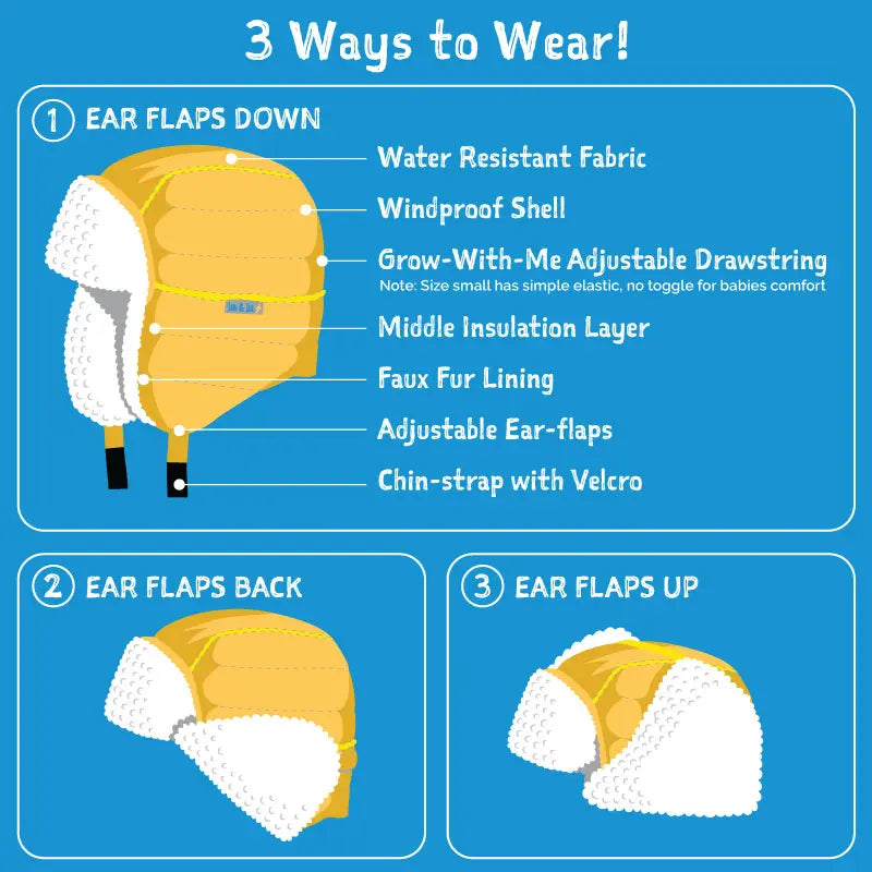 JAN & JUL Kids Insulated Winter Hats Terracotta, terracotta toddler hat with ear flaps under the chin for warmth