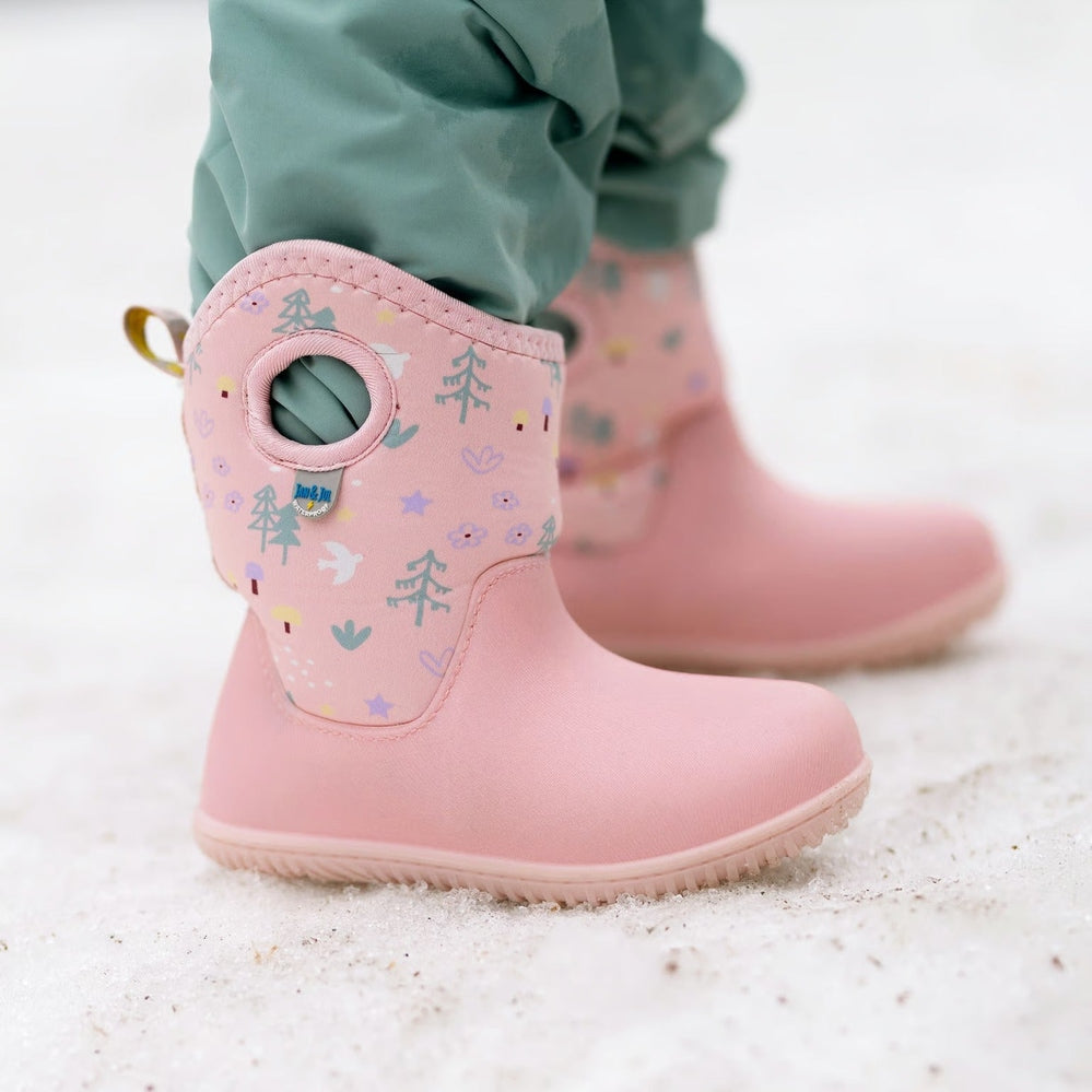 Jan & Jul Kids Lite Waterproof Boots Pink Forest