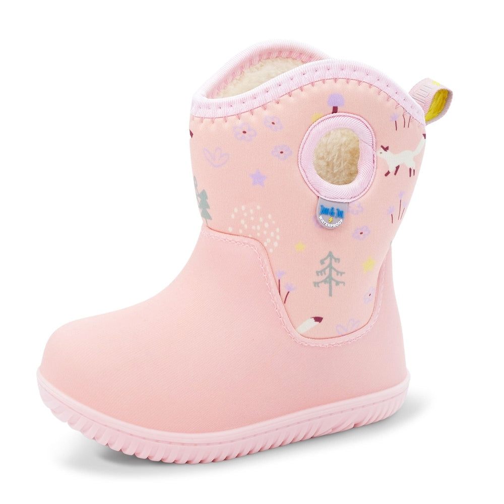 Jan & Jul Kids Lite Waterproof Boots Pink Forest