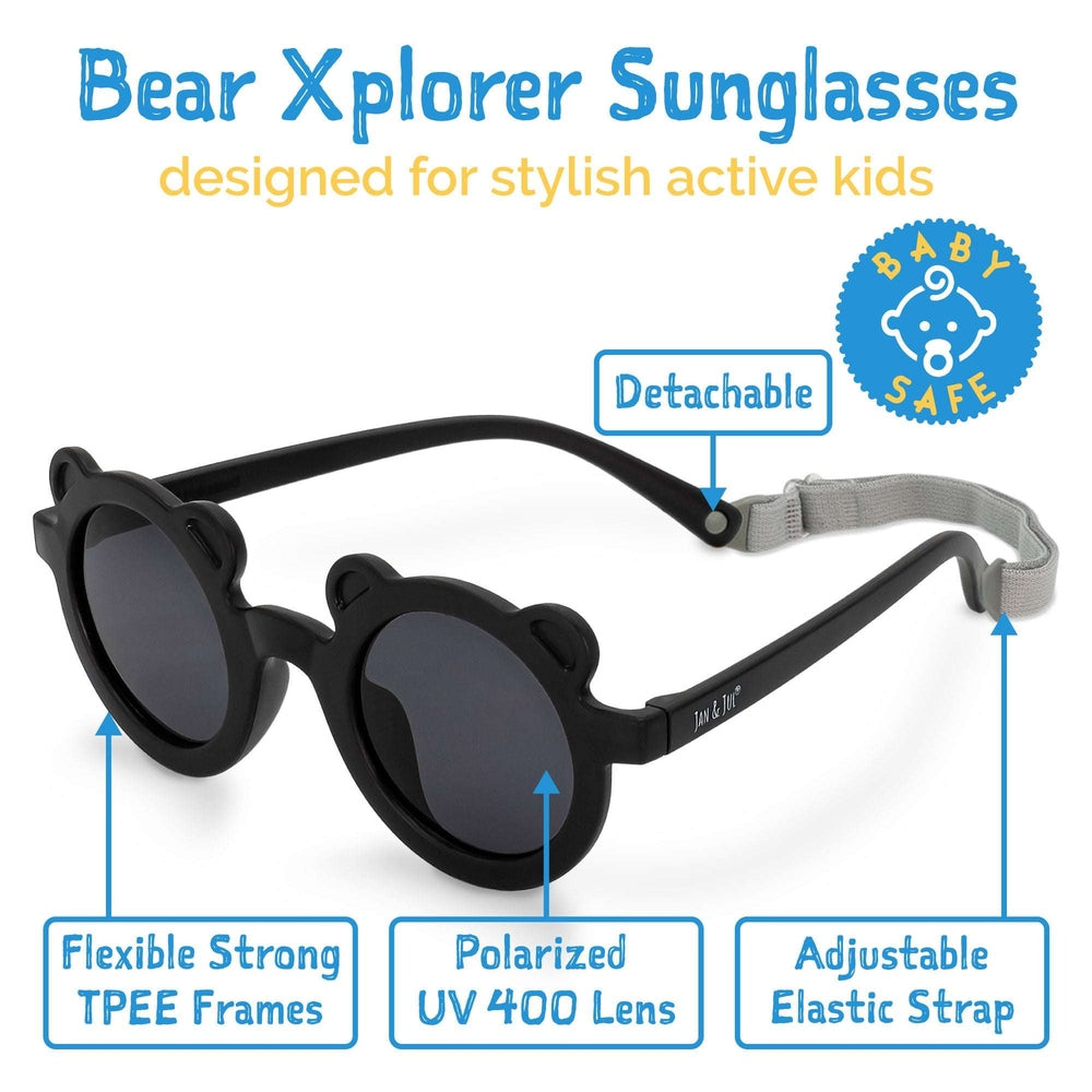 Jan & Jul Kids Polarized Bear Sunglasses Black