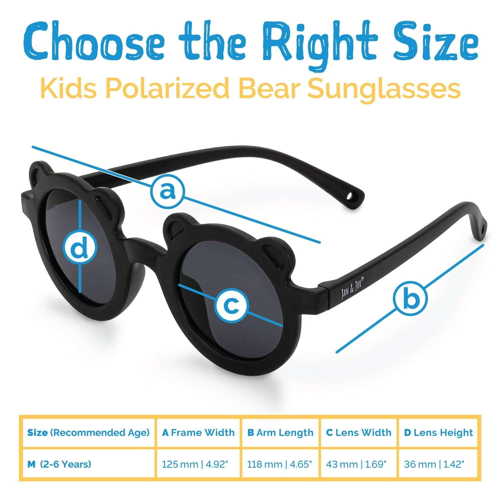 Jan & Jul Kids Polarized Bear Sunglasses Black