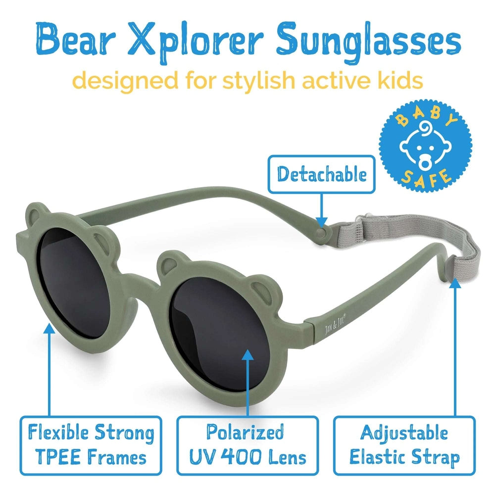 Jan & Jul Kids Polarized Bear Sunglasses Crocodile Green