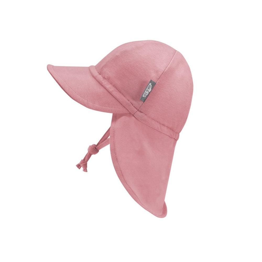 JAN & JUL Sun Soft Baby Cap in dusty rose with neck flap and chin ties