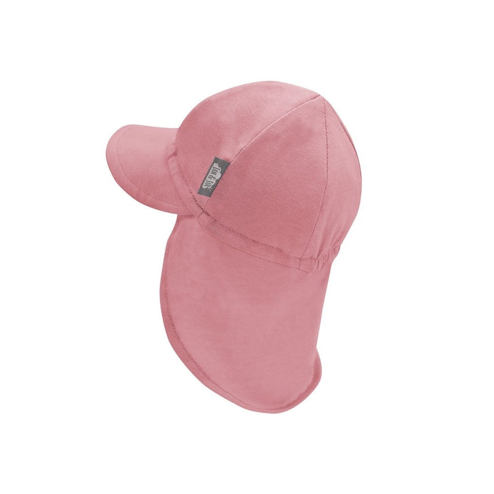JAN & JUL Kids Sun Soft Baby Cap in dusty rose, soft cotton hat with sun protection.
