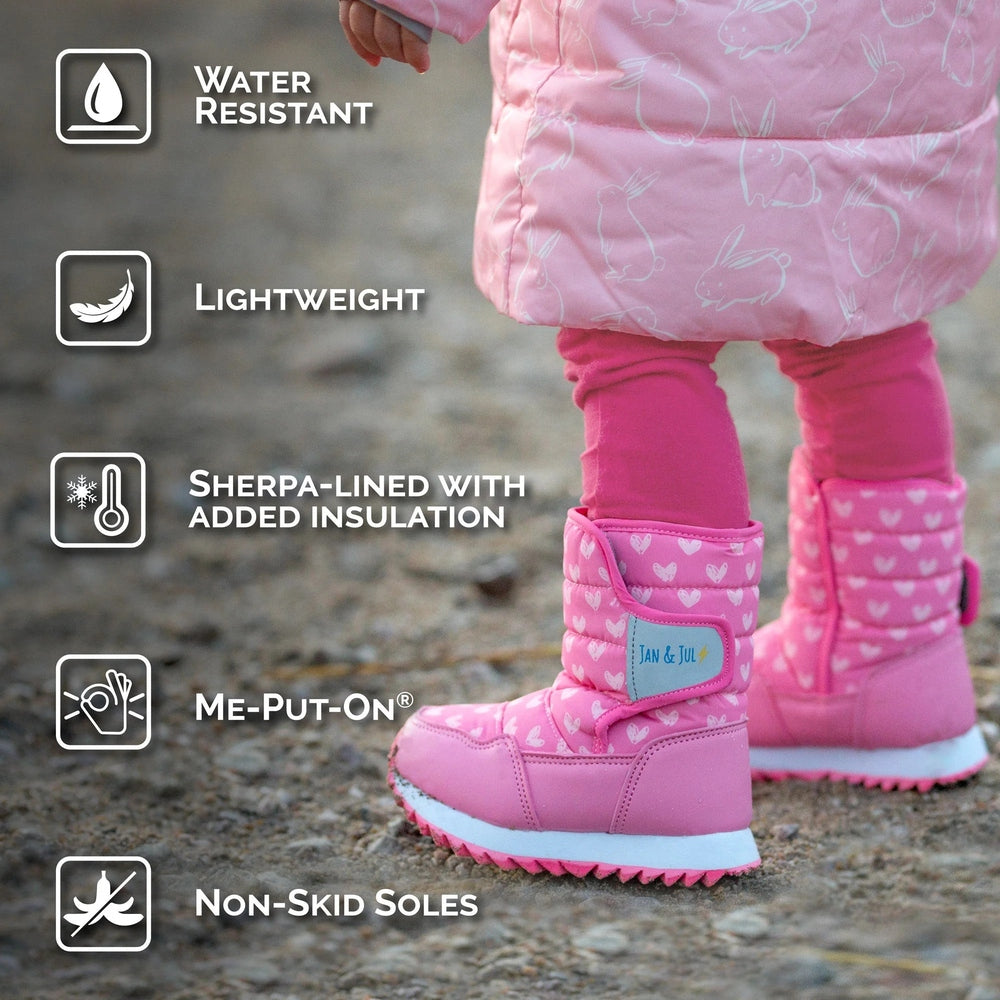 Jan & Jul Kids Tall Puffy Winter Boots Dusty Pink