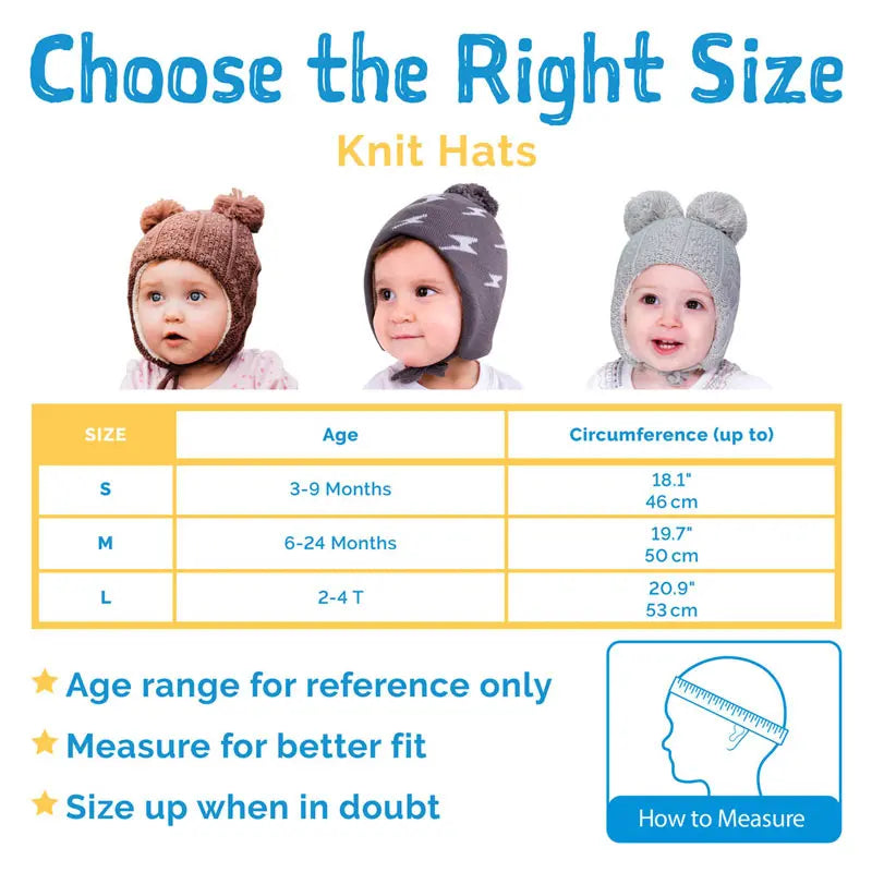JAN & JUL KIDS KNITTED BEANIES HAT GREY LIGHTING BOLT