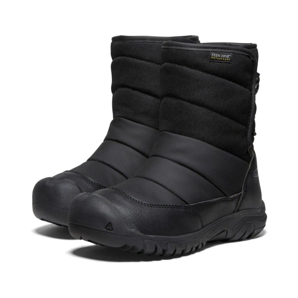 Keen Big Kids' Puffrider Waterproof Winter Boot Black Steel Grey
