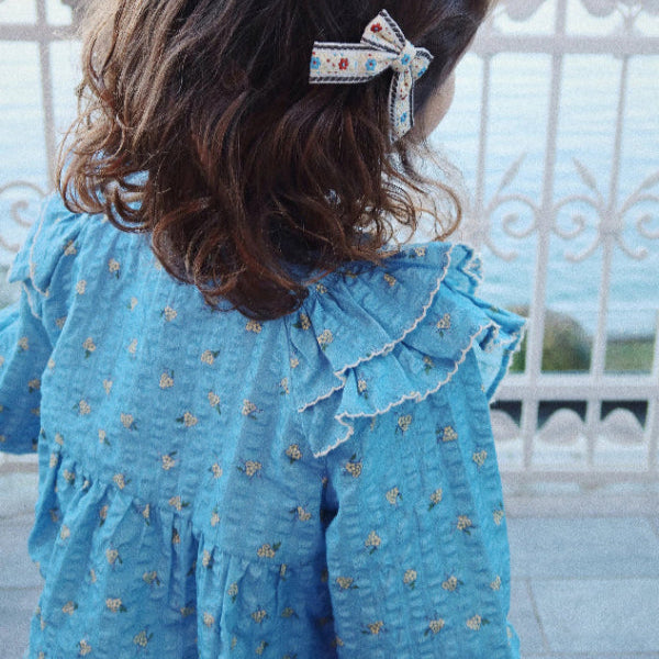 Konges Slojd Kim Frill Blouse Gots Billie Blue