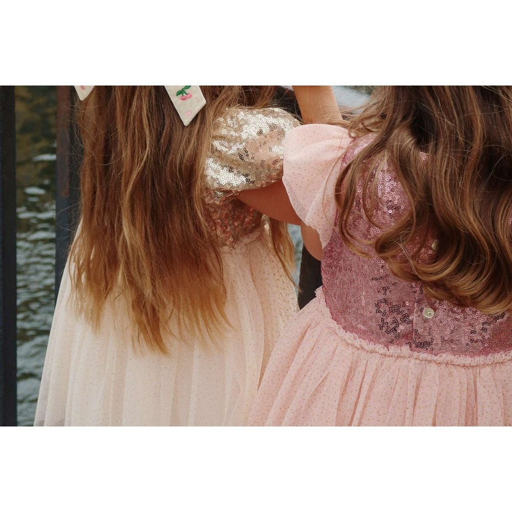 Konges Slojd Starla Puff Sleeve Dress Gold Blush