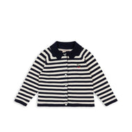 Konges Slojd Venton Cotton Knit Cardigan Gots Navy Stripe