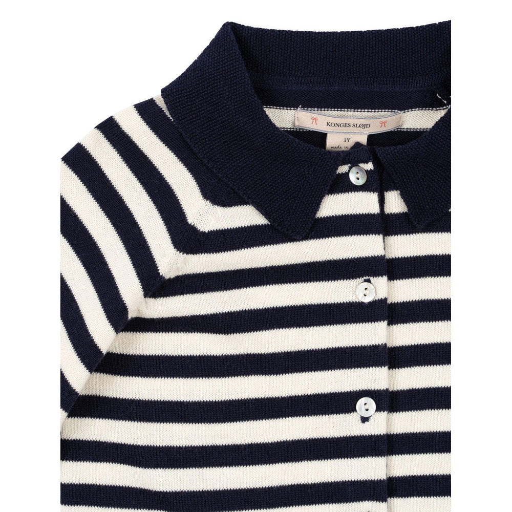 Konges Slojd Venton Cotton Knit Cardigan Gots Navy Stripe