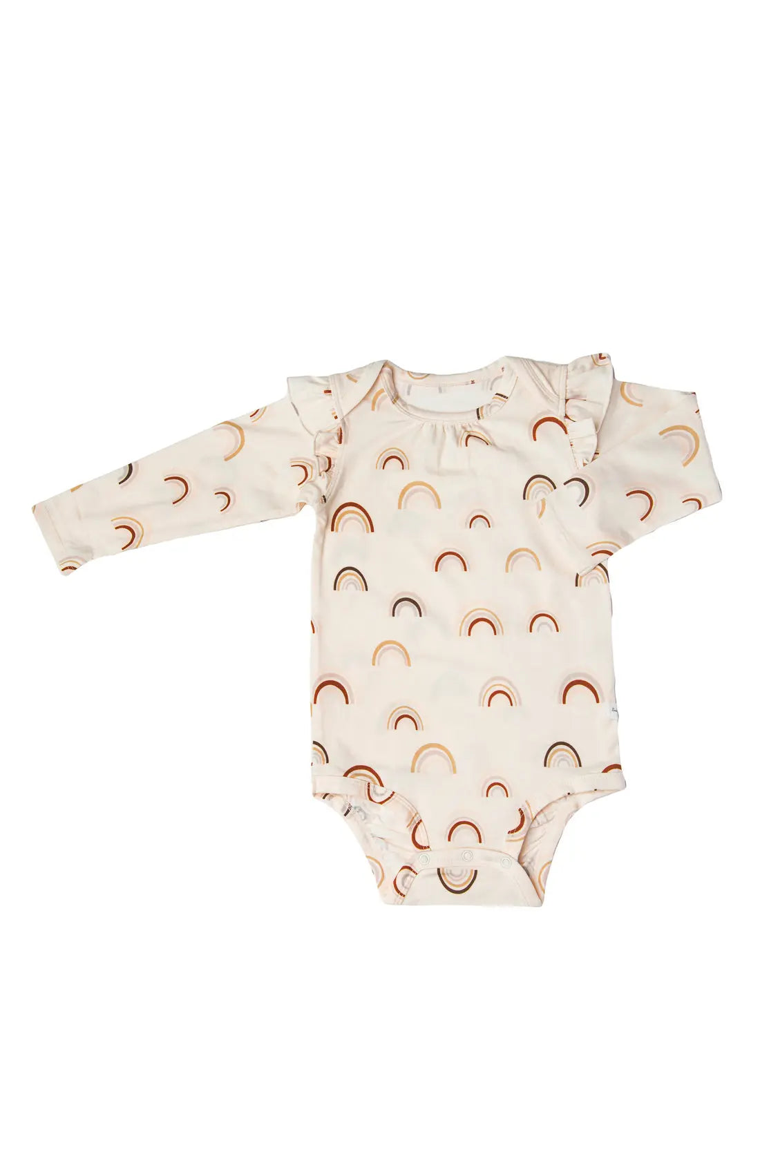 Loulou Lollipop Ruffle Long Sleeve Bodysuit Canyon Rainbow