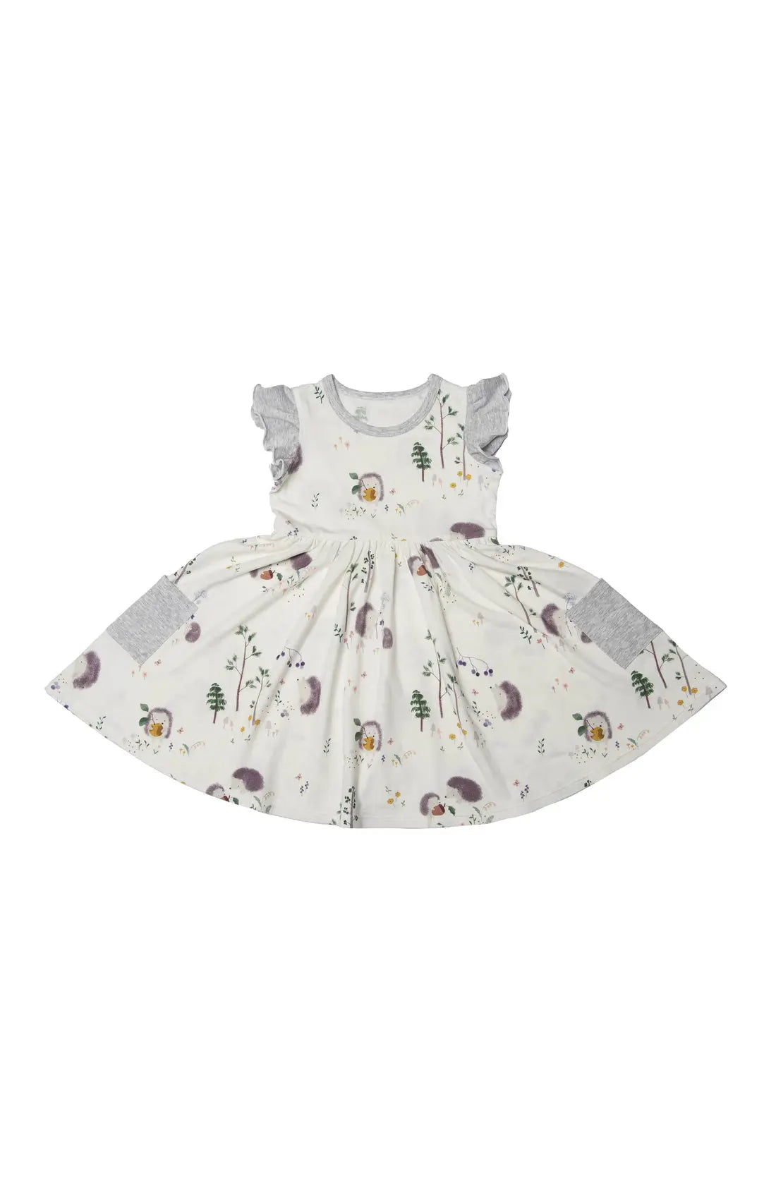 LOULOU LOLLIPOP RUFFLE POCKET DRESS HEDGEHOGS - baby enRoute