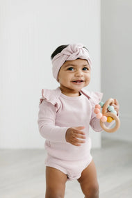 Loulou Lollipop Waffle Knotted Headband Blush Pink