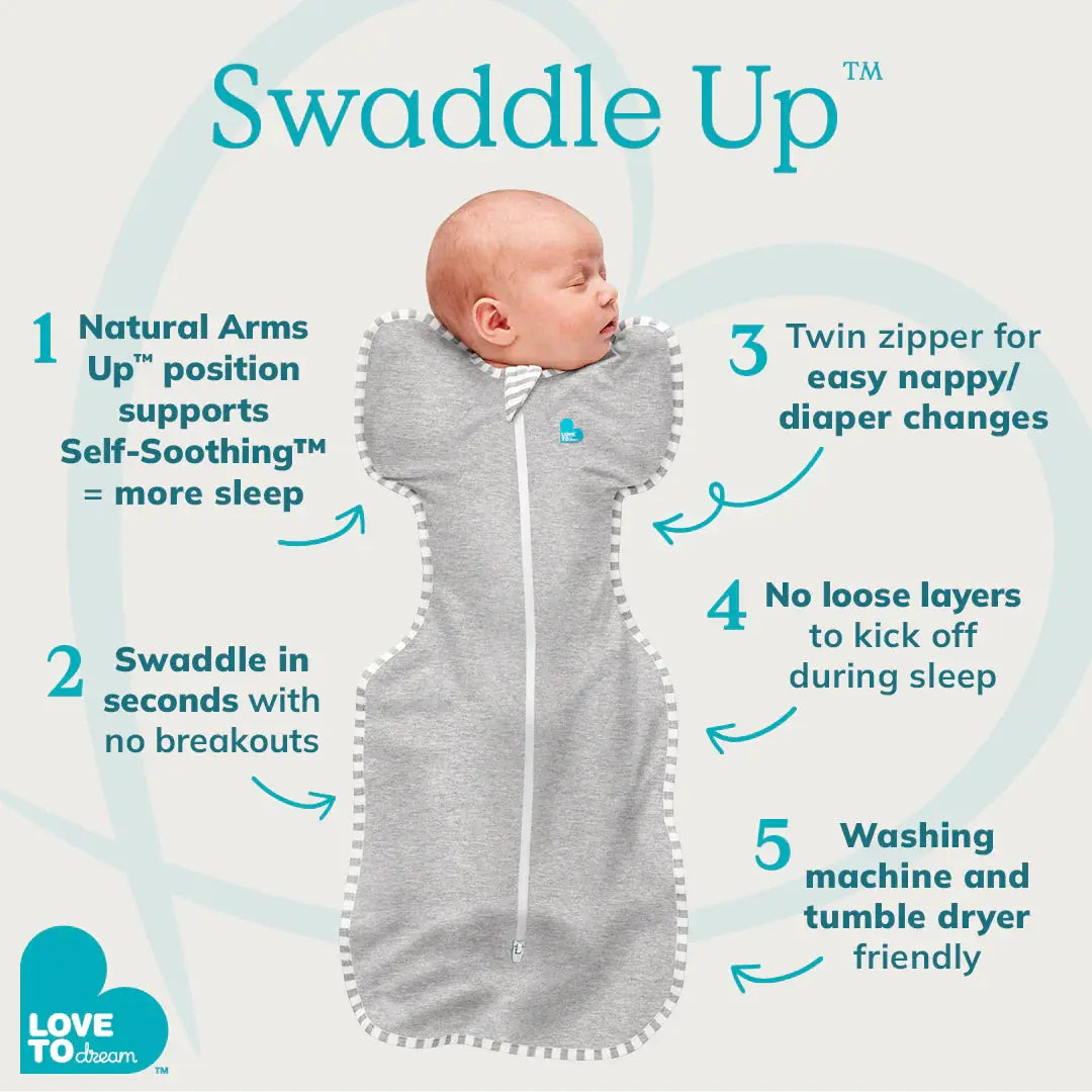 LOVE TO DREAM SWADDLE UP COTTON 0.2 TOG YOU ARE MY GREY - baby enRoute