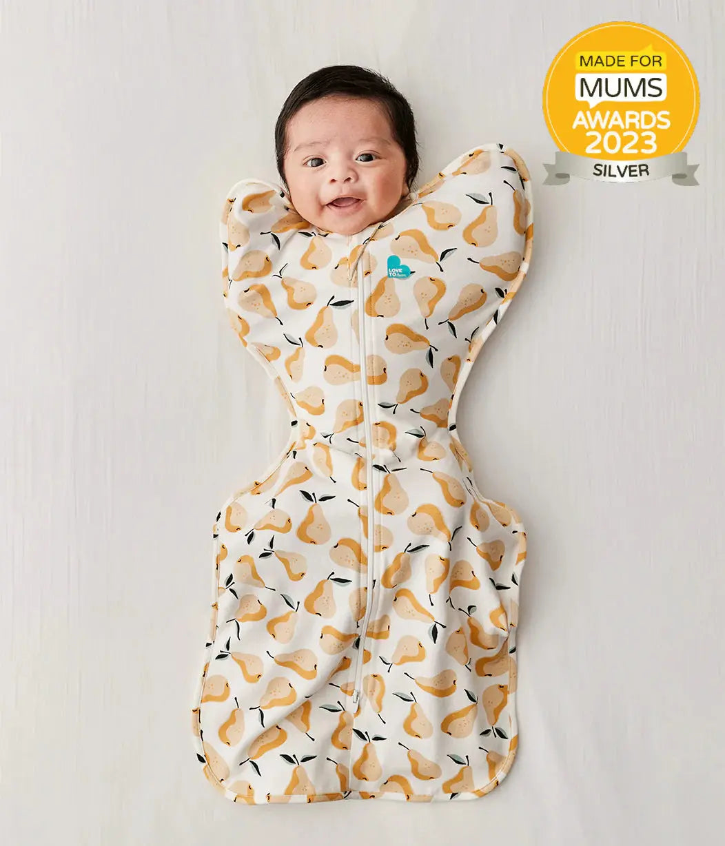 Love To Dream Swaddle Up Original Cotton 1.0 Tog Pear Print Ochre