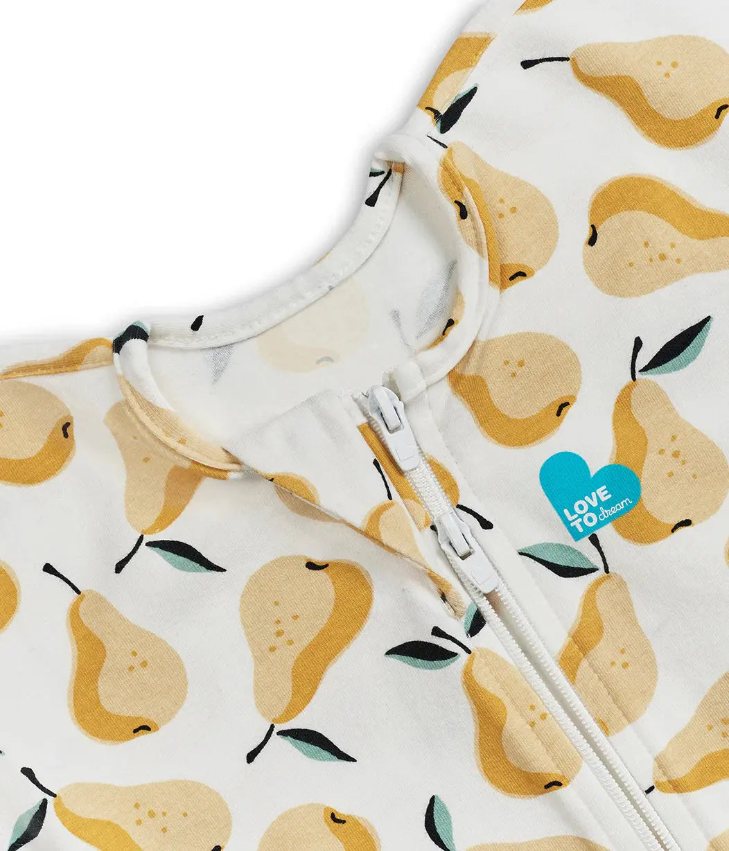 LOVE TO DREAM SWADDLE UP ORIGINAL COTTON 1.0 TOG PEAR PRINT OCHRE - baby enRoute