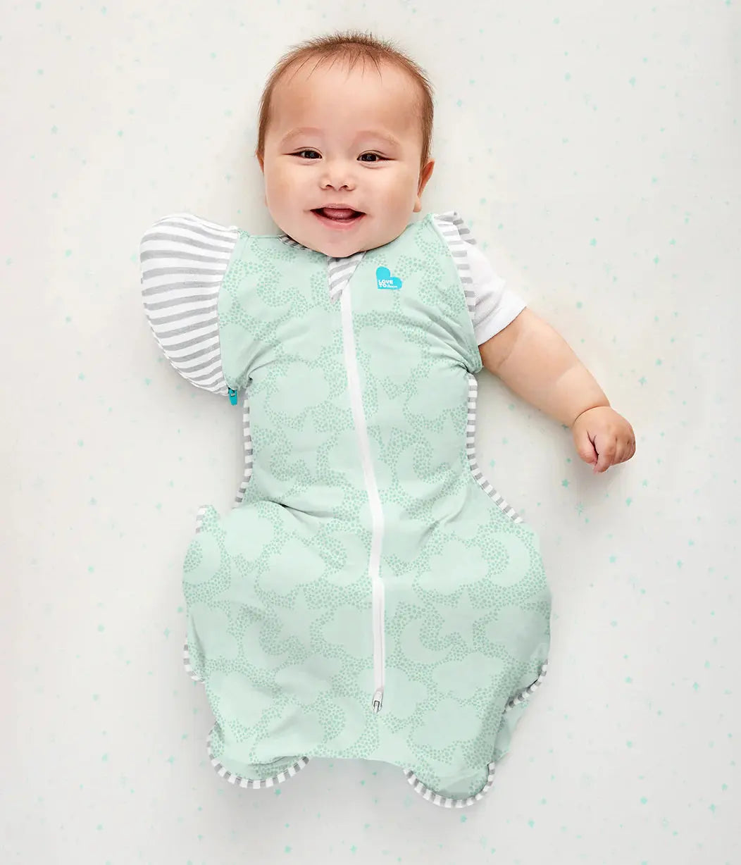 LOVE TO DREAM SWADDLE UP TRANSITION BAG ORGANIC COTTON 1.0 TOG CELESTIAL DOT MINT - baby enRoute