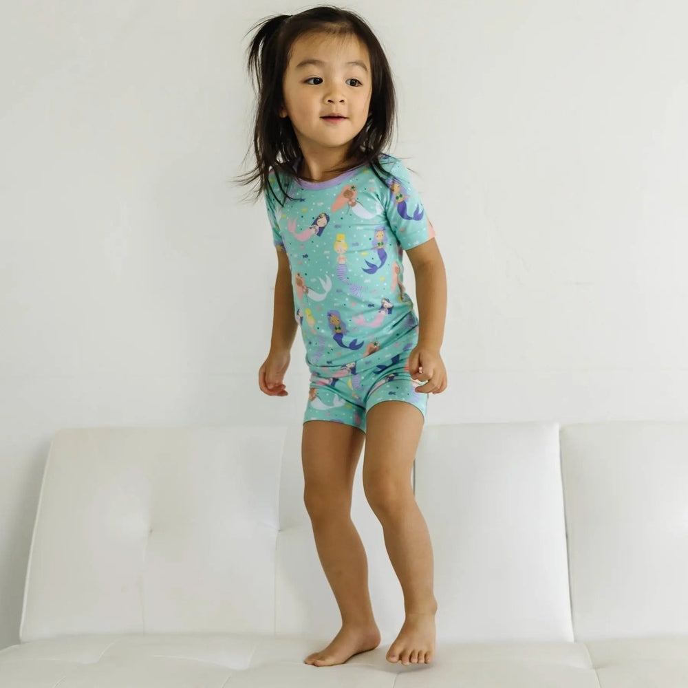 Littlesleepies Mermaid Magic Two Piece Short Sleeve & Shorts Bamboo Viscose Pajama Set