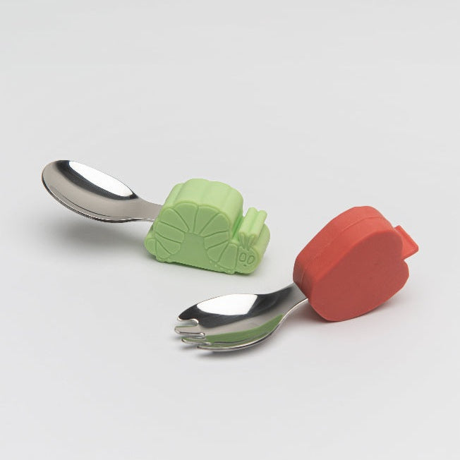 Loulou Lollipop Eric Carle Learning Spoon And Fork Set Caterpillar