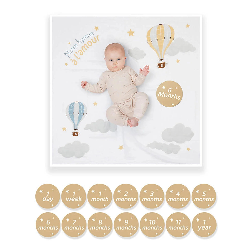 Lulujo Baby's 1St Year Milestone Blanket Notre Hymne À L’Amour