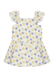Mabel And Honey Honey Floral Textured Crepe Dress White