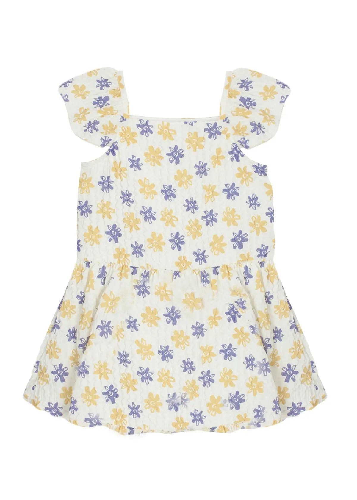 Mabel And Honey Honey Floral Textured Crepe Dress White