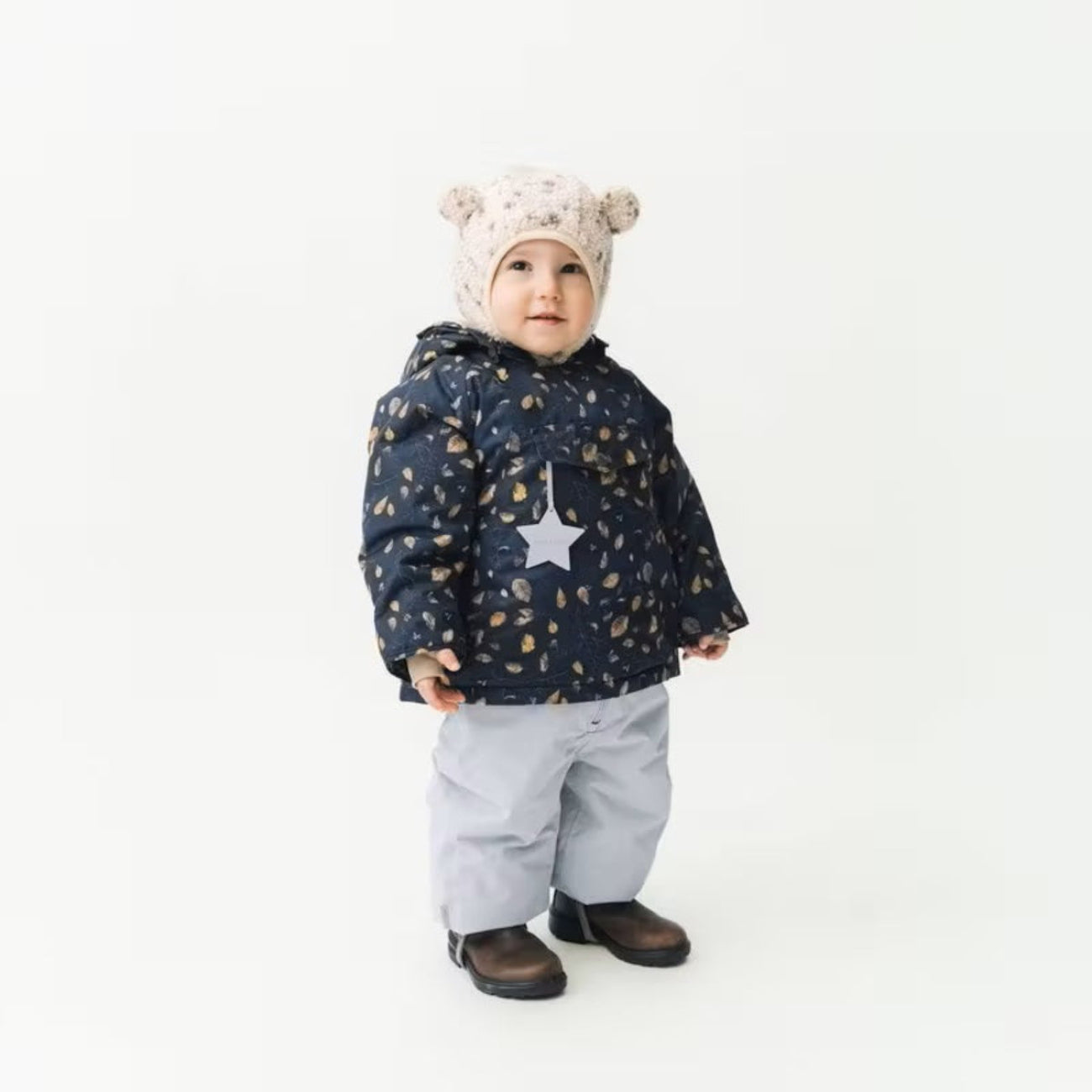 Mini A Ture Matwang Fleece Lined Winter Jacket Grs Falling Leaves