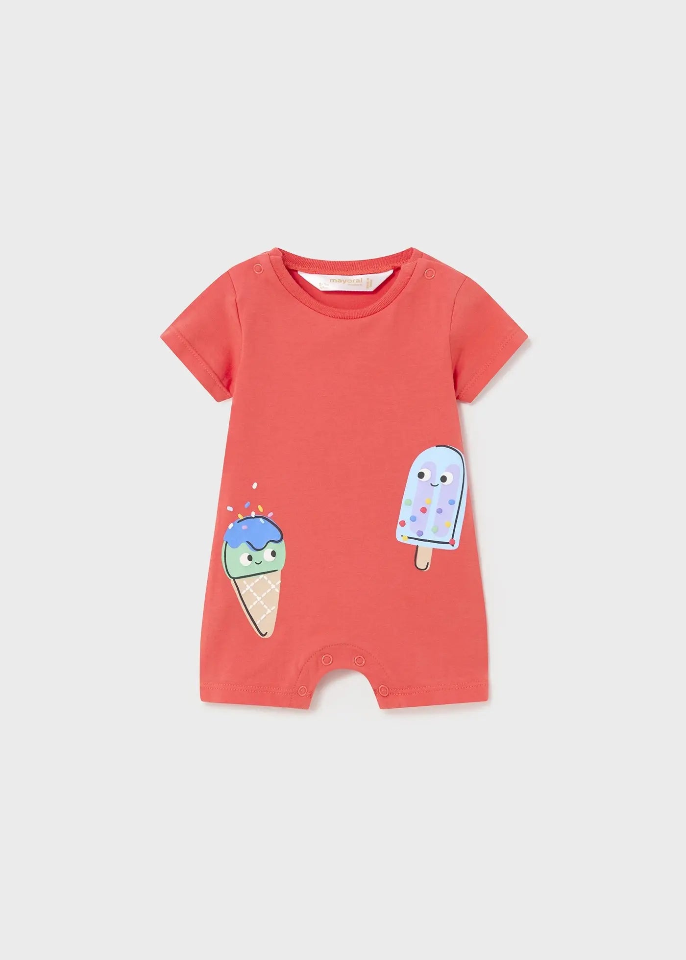 Mayoral Newborn 3-Pack Romper Papaya