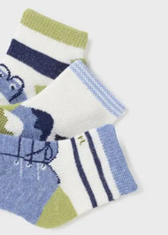 Mayoral Newborn 3 Pack Socks Organic Cotton Tortuga