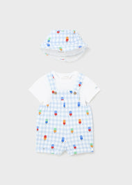 Mayoral Newborn 3-Piece Printed Set Light Blue