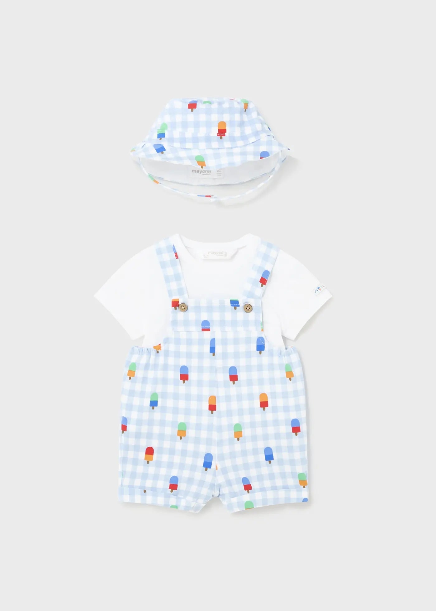 Mayoral Newborn 3-Piece Printed Set Light Blue