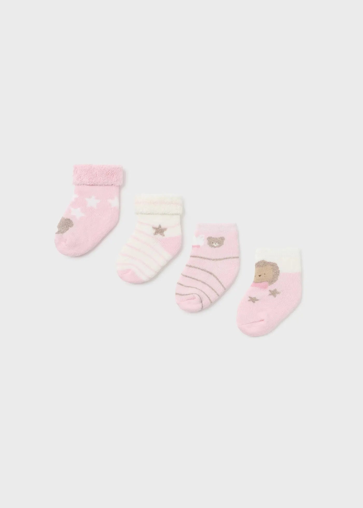Mayoral Newborn 4 Pack Socks Organic Cotton Rosa