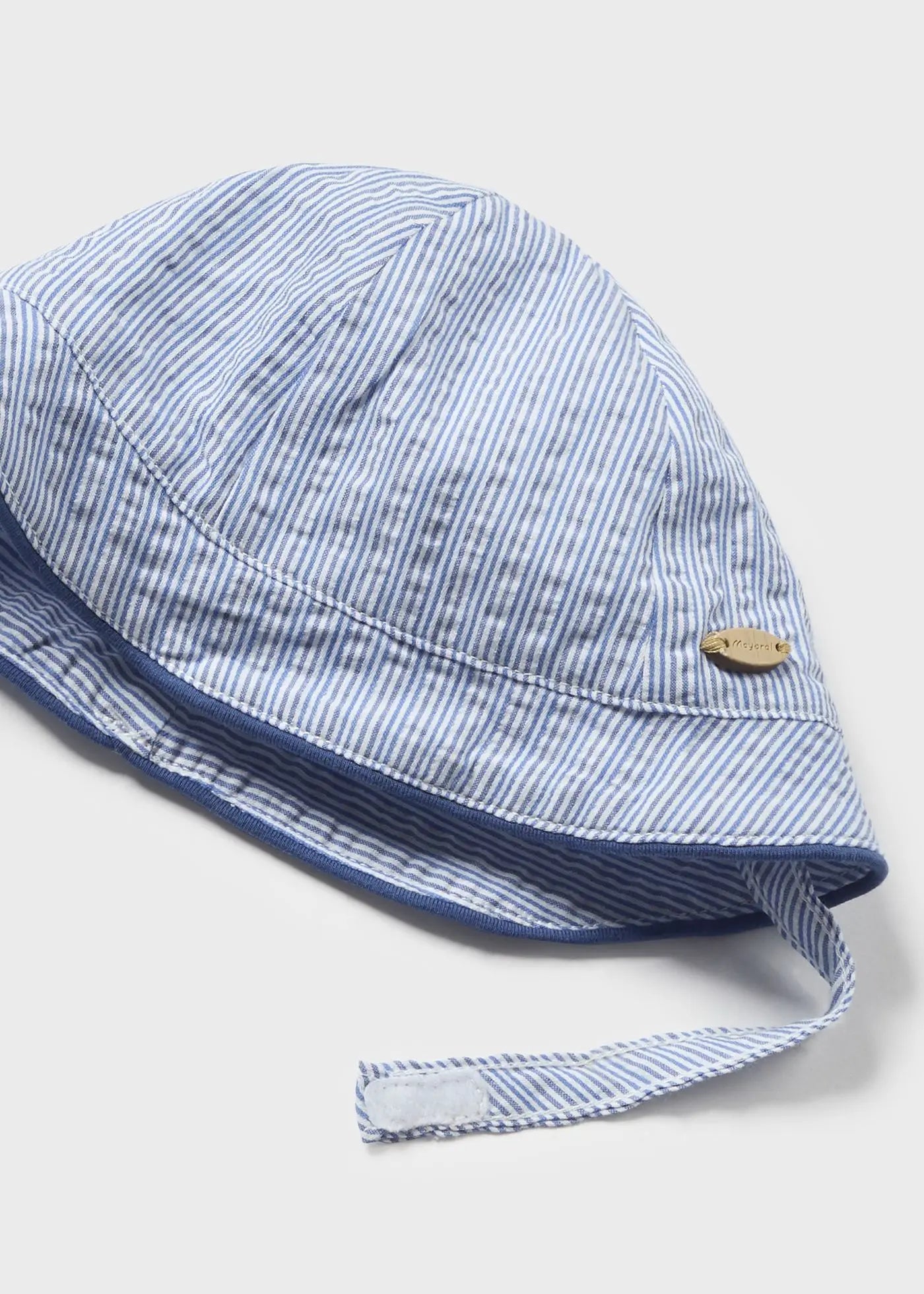 Mayoral Newborn Romper With Hat Seersucker