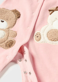 Mayoral Newborn Velour Sleepsuit Rosa