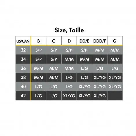 Medela 3 in 1 nursing bra black size chart