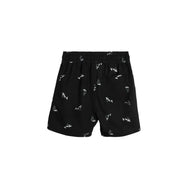 MILES THE LABEL ORCA PRINT SWIM TRUNKS BLACK