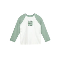 MILES THE LABEL SEA SALT SUN LONG-SLEEVE RAGLAN RASHGUARD DUSTY GREEN