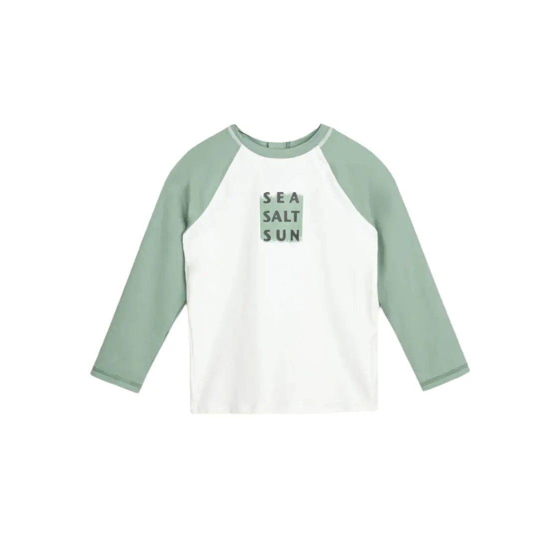 MILES THE LABEL SEA SALT SUN LONG-SLEEVE RAGLAN RASHGUARD DUSTY GREEN