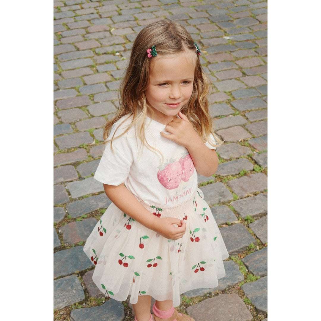 KONGES SLOJD TULLIE SMOCK SKIRT GLITTER CHERRY