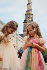 KONGES SLOJD STARLA PUFF SLEEVE DRESS GOLD BLUSH