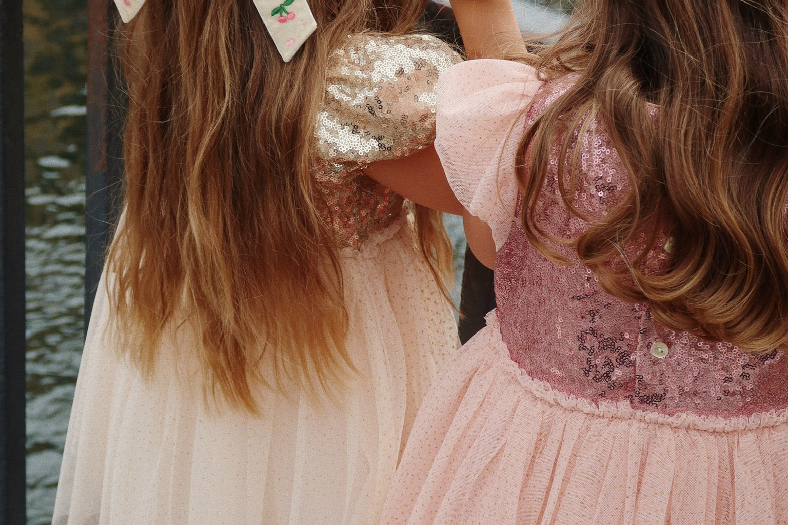 KONGES SLOJD STARLA PUFF SLEEVE DRESS GOLD BLUSH