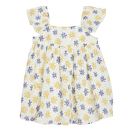 Mabel And Honey Floral Textured Crepe Dress White