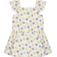 Mabel And Honey Honey Floral Textured Crepe Dress White