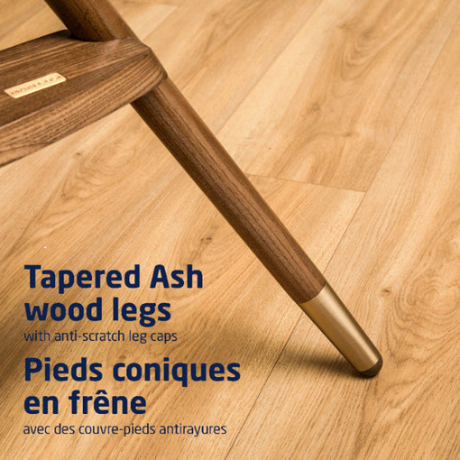 MAXI COSI Kiskadee 360 Rotating High Chair with tapered ash wood legs and anti-scratch caps