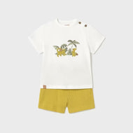 Mayoral Baby Shorts And Jungle T-Shirt Set Gold