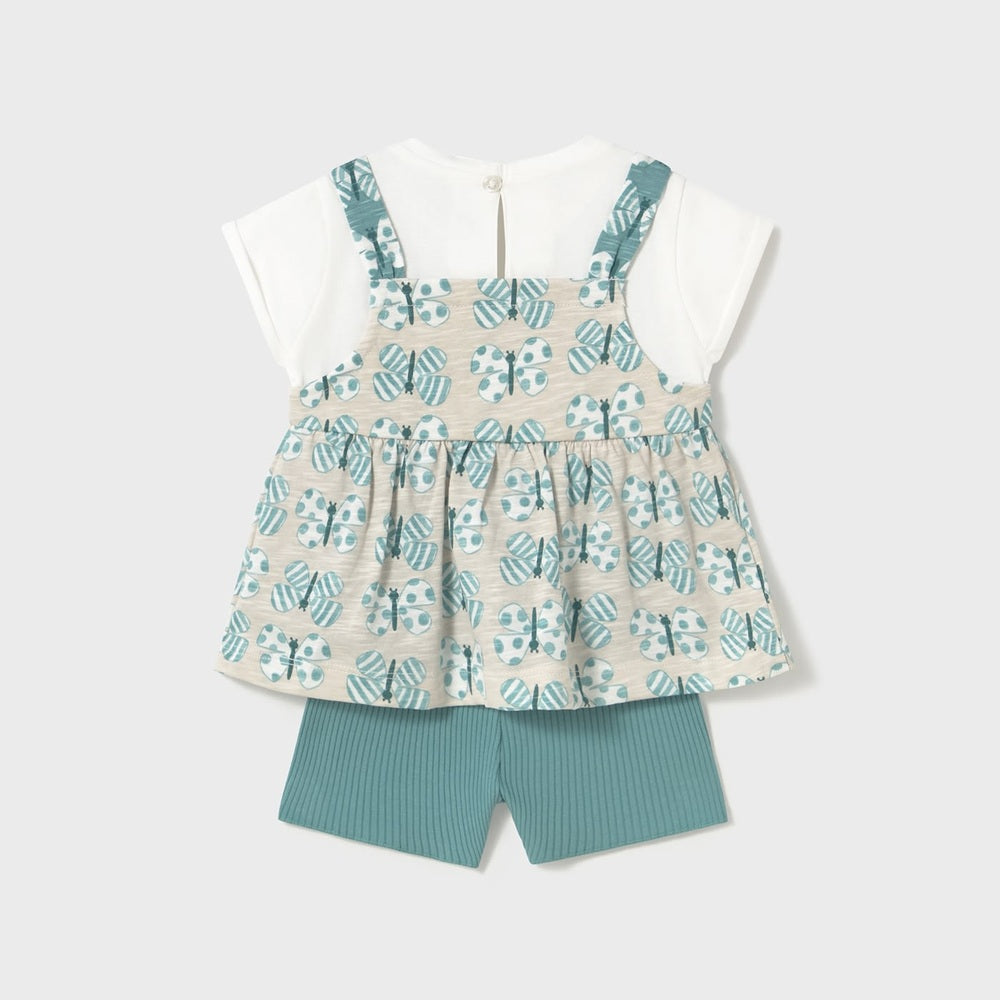 Mayoral Baby Shorts And Layered T-Shirt Set Emerald