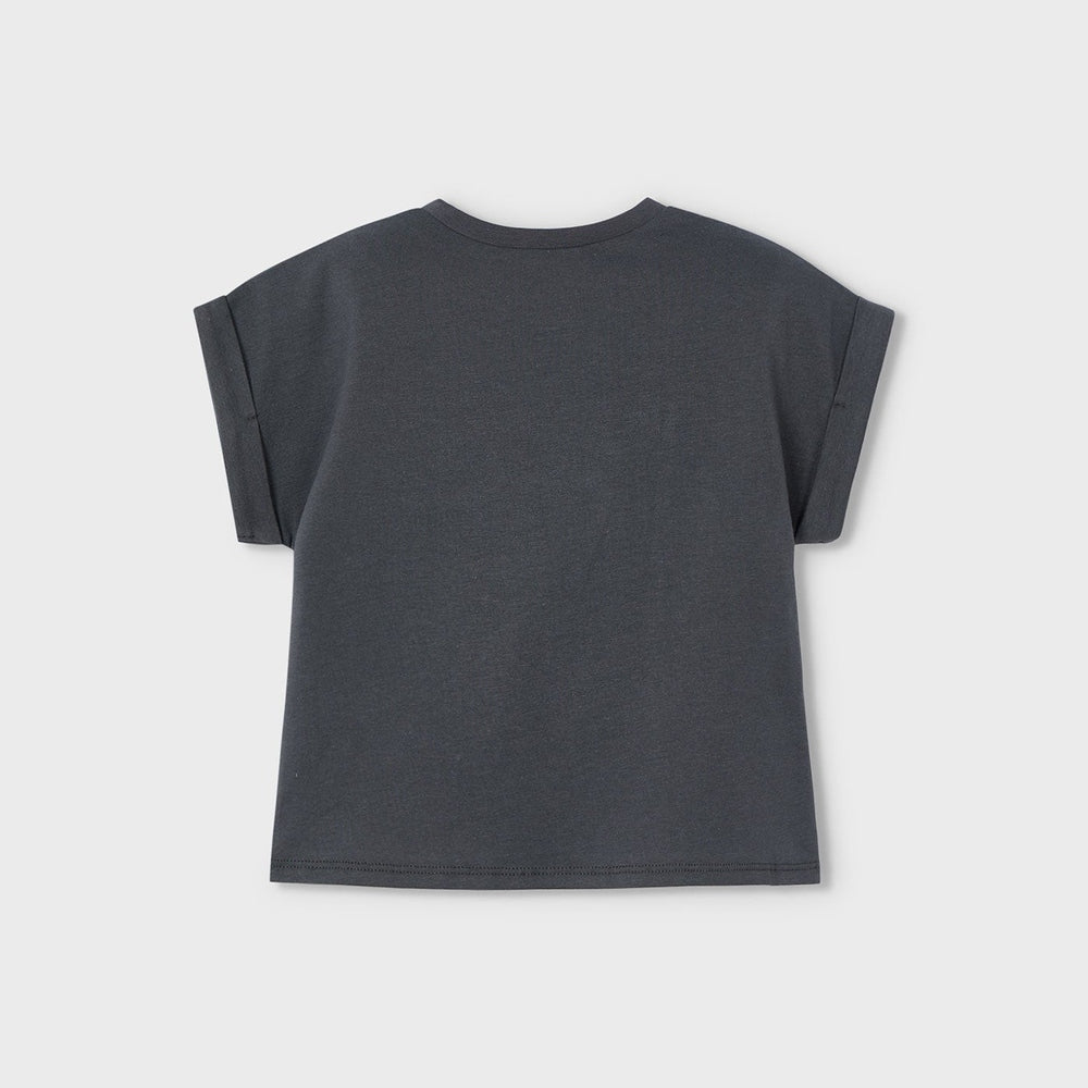 Mayoral Girl Heart T-Shirt Charcoal
